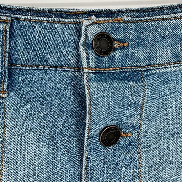 Mossimo Supply Co Women’s Skirt 0 A-Line Button Front Blue Denim Stone Wash Y2K - Picture 3 of 8